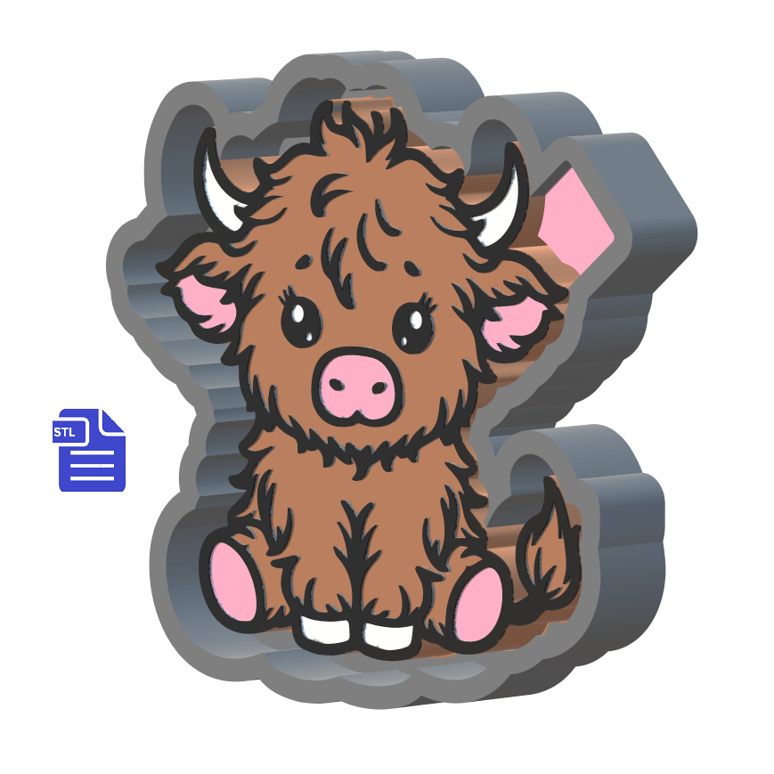 Baby Cow Silicone Mold Housing STL File