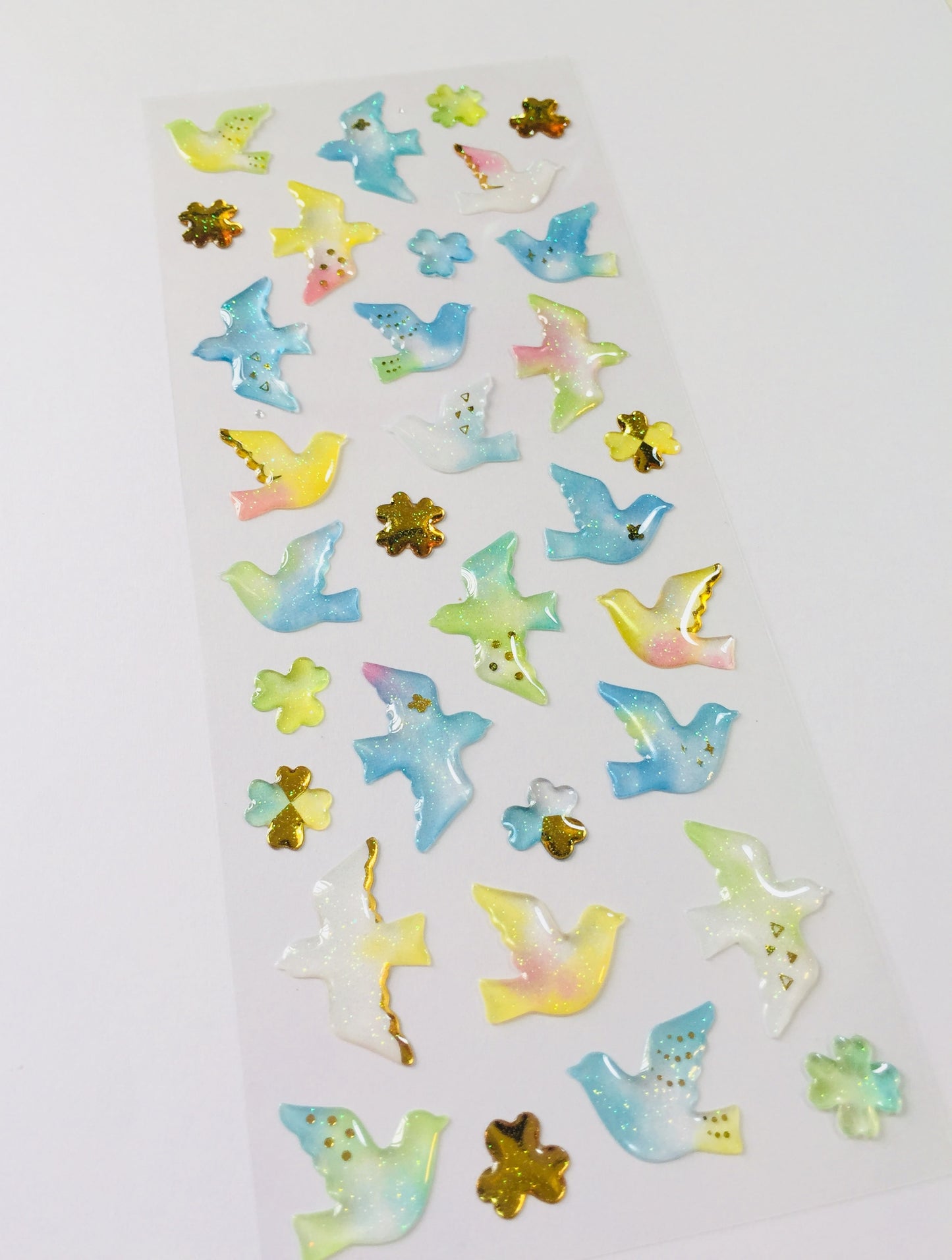Bird Silhouette Crystal Stickers