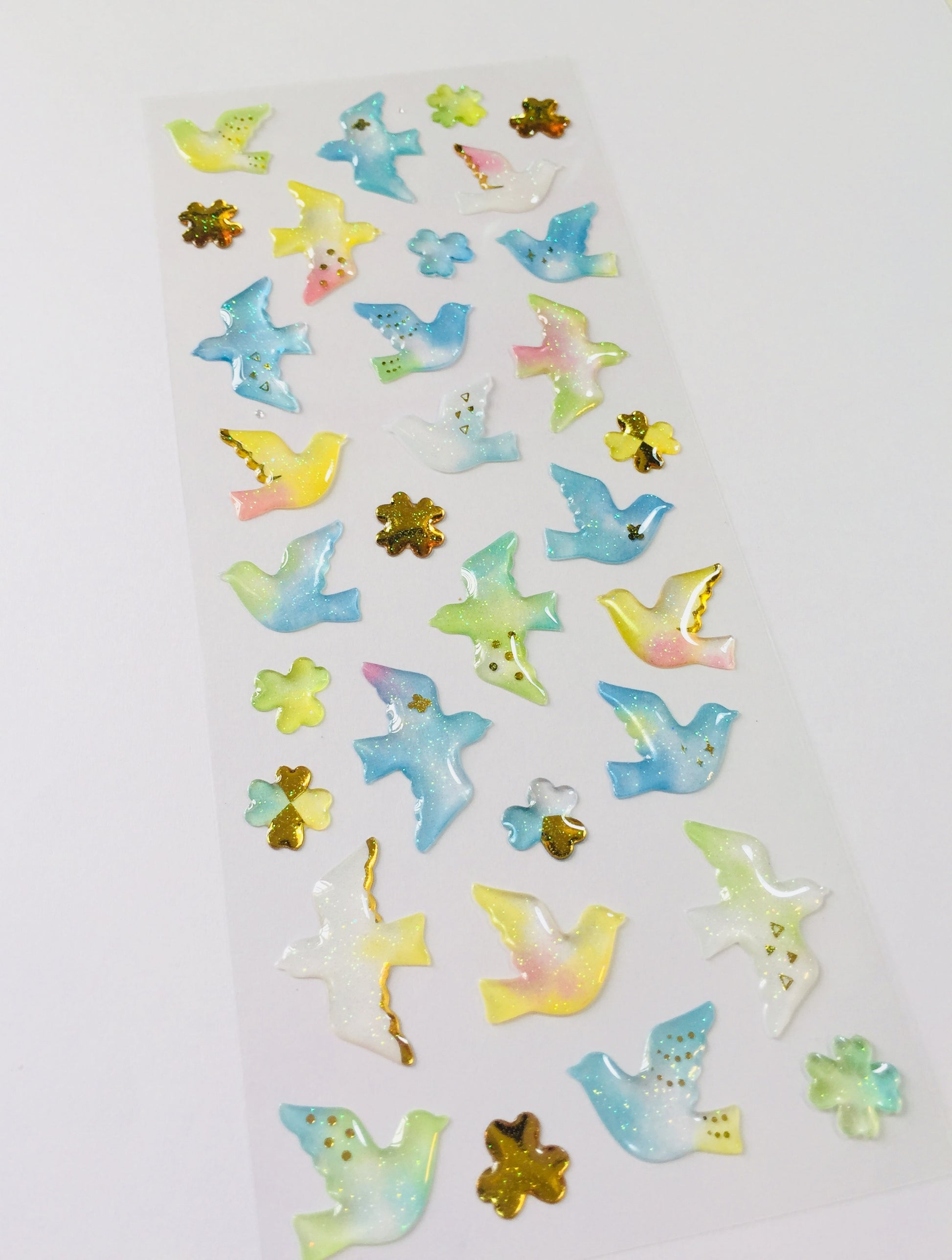 Bird Silhouette Crystal Stickers