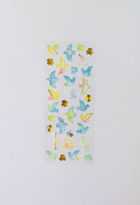 Bird Silhouette Crystal Stickers