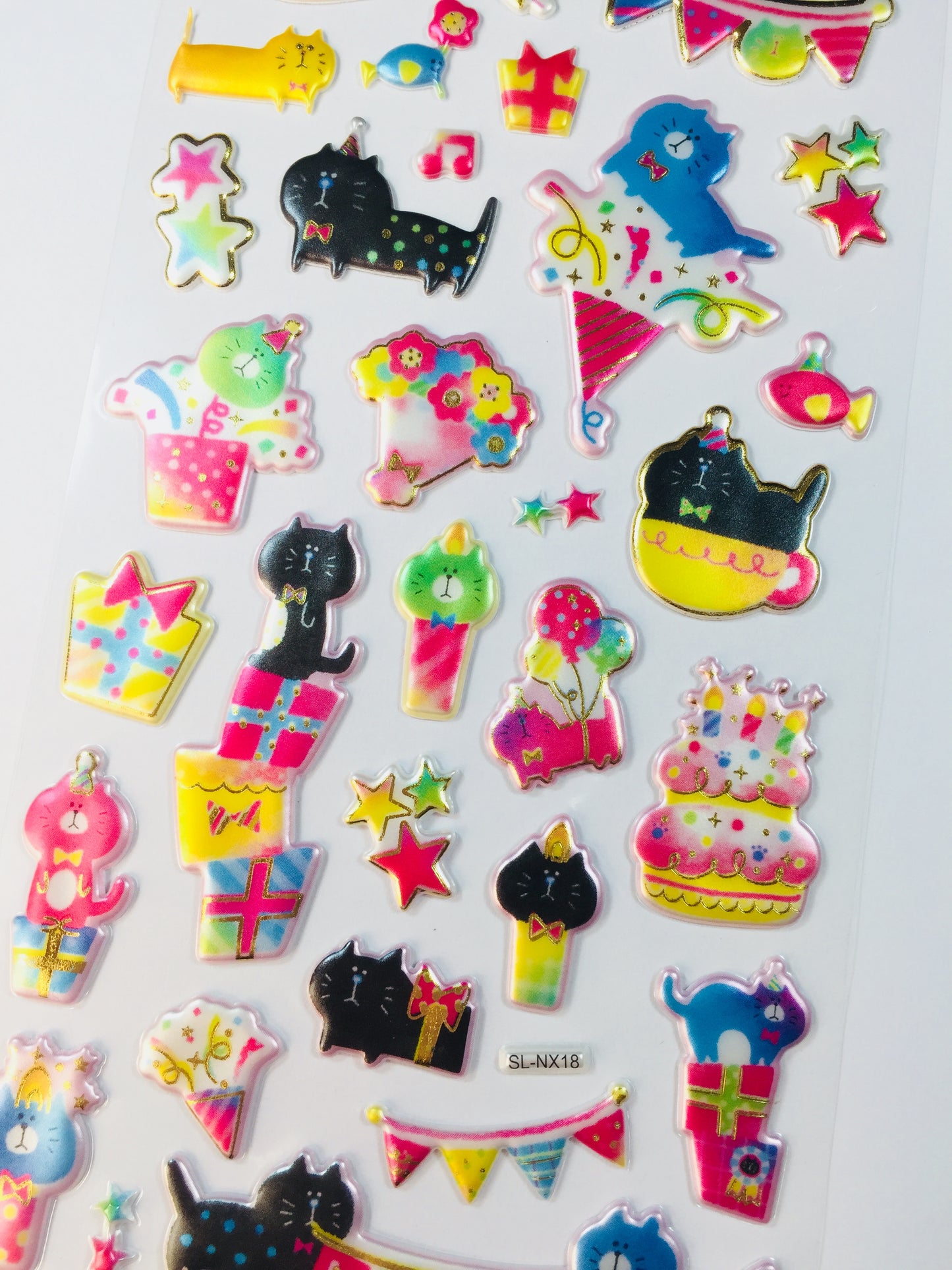 Black Cat Puffy Stickers