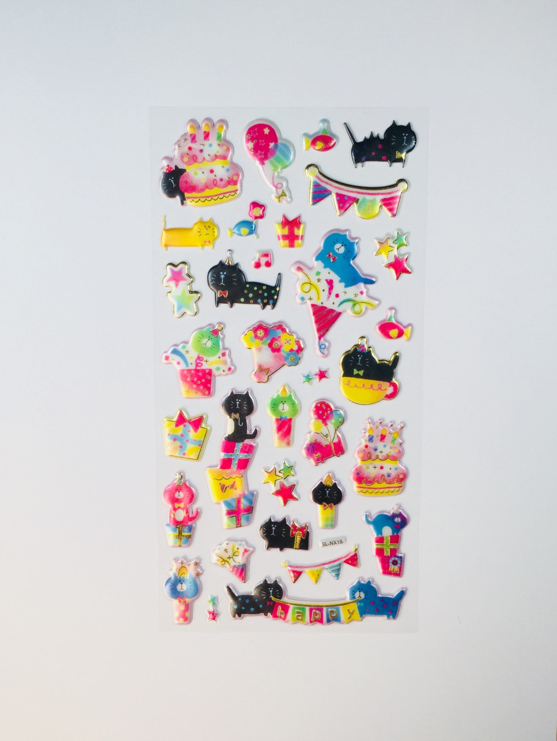 Black Cat Puffy Stickers