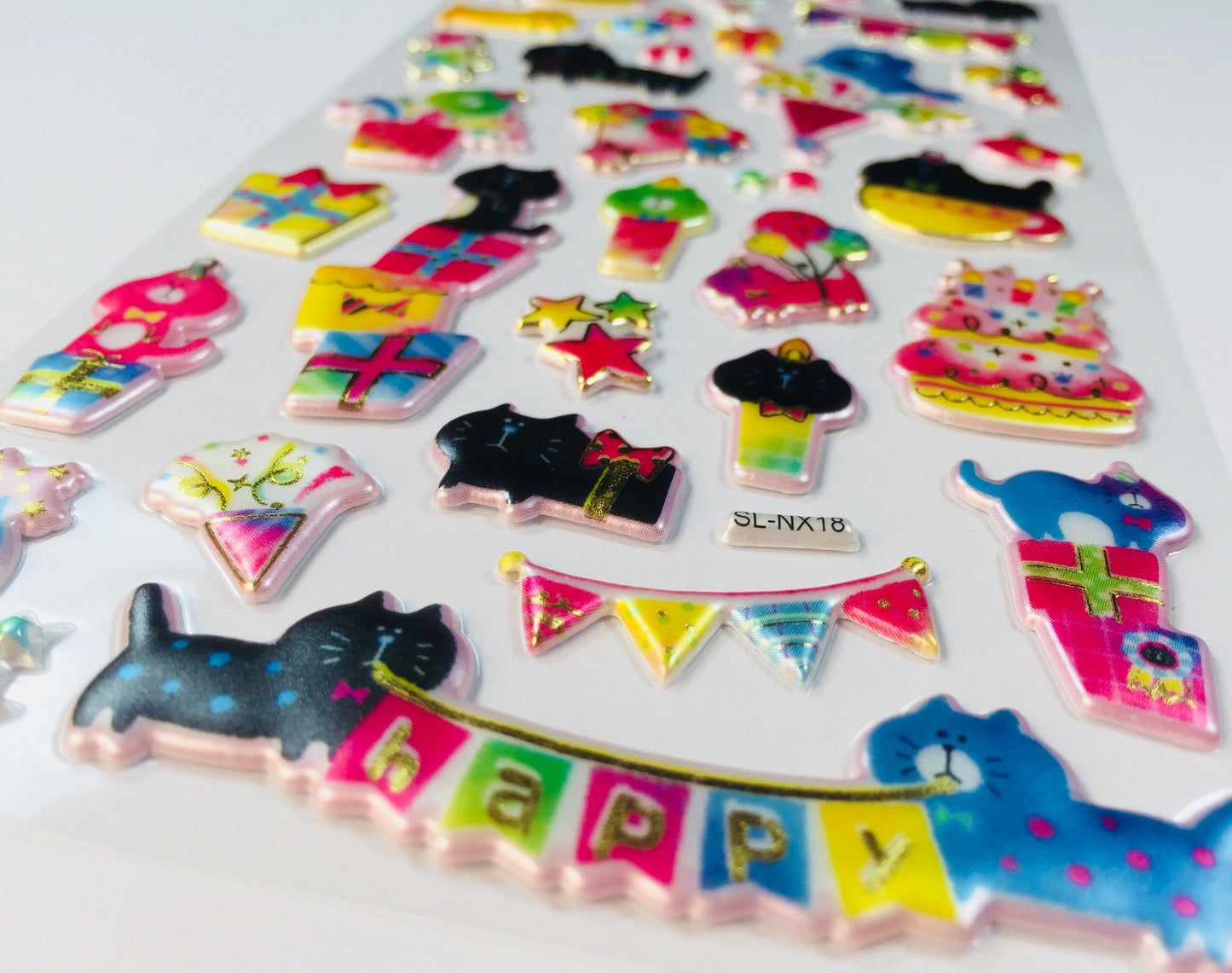 Black Cat Puffy Stickers