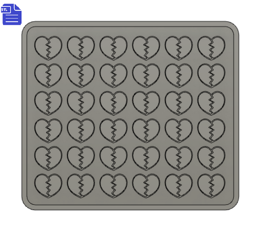 Broken Heart Palette Silicone Mold Housing STL File