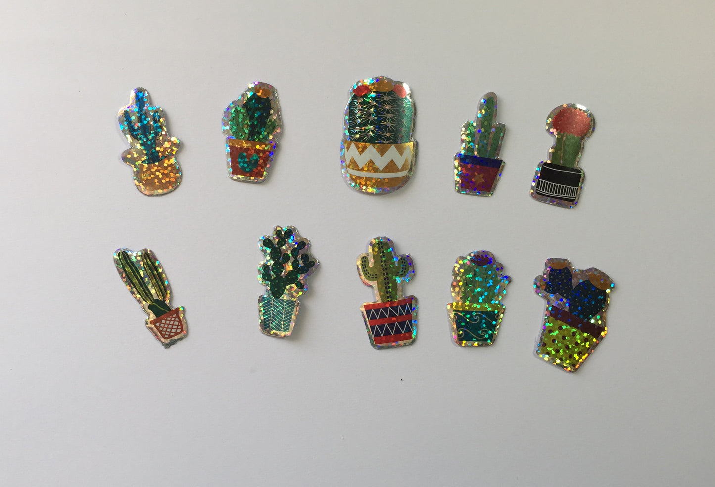 Cactus Holographic Sticker Flakes Pack
