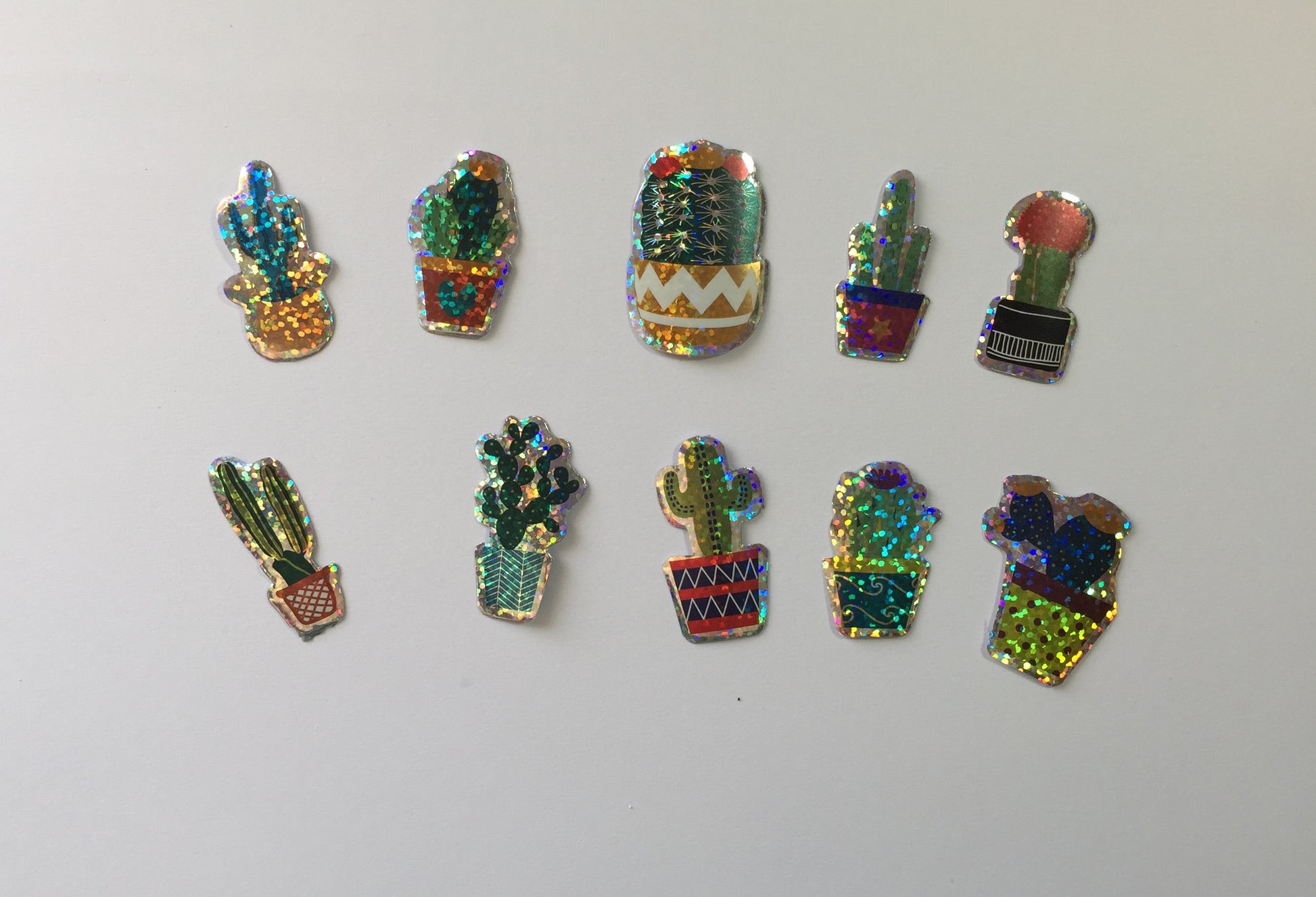 Cactus Holographic Sticker Flakes Pack