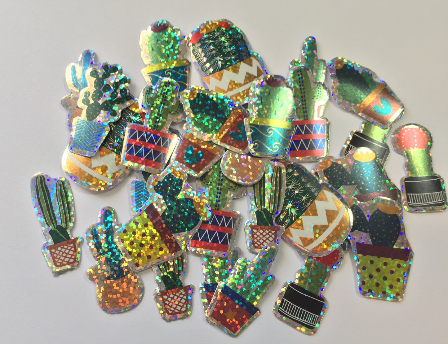 Cactus Holographic Sticker Flakes Pack