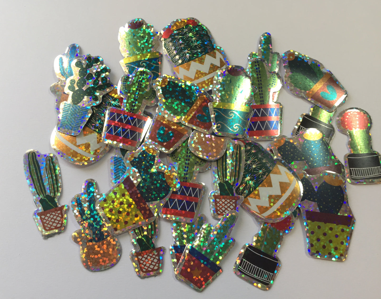 Cactus Holographic Sticker Flakes Pack
