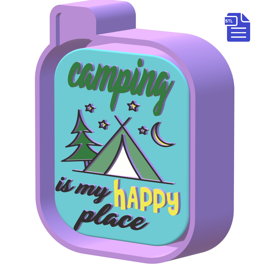 Camping Happy Place Silicone Mold Housing STL File