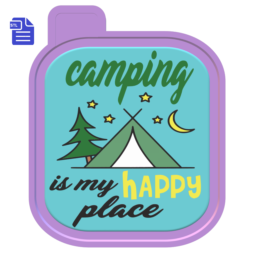 Camping Happy Place Silicone Mold Housing STL File