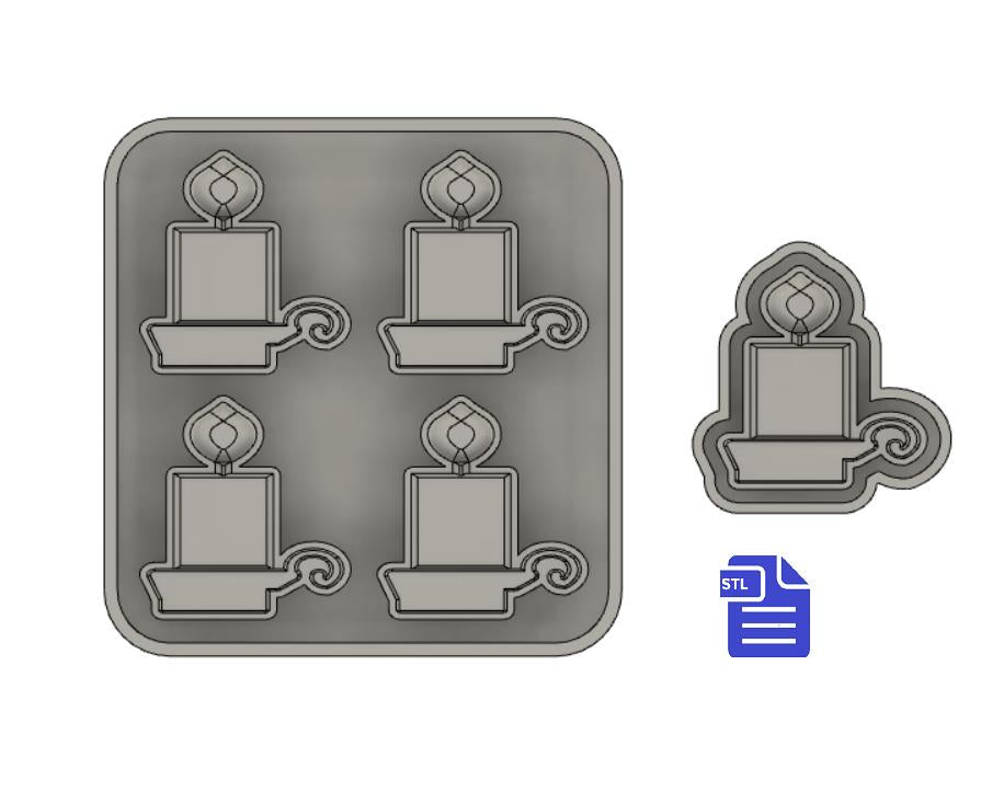 Candlestick in Holder Silicone Mold Housing STL File