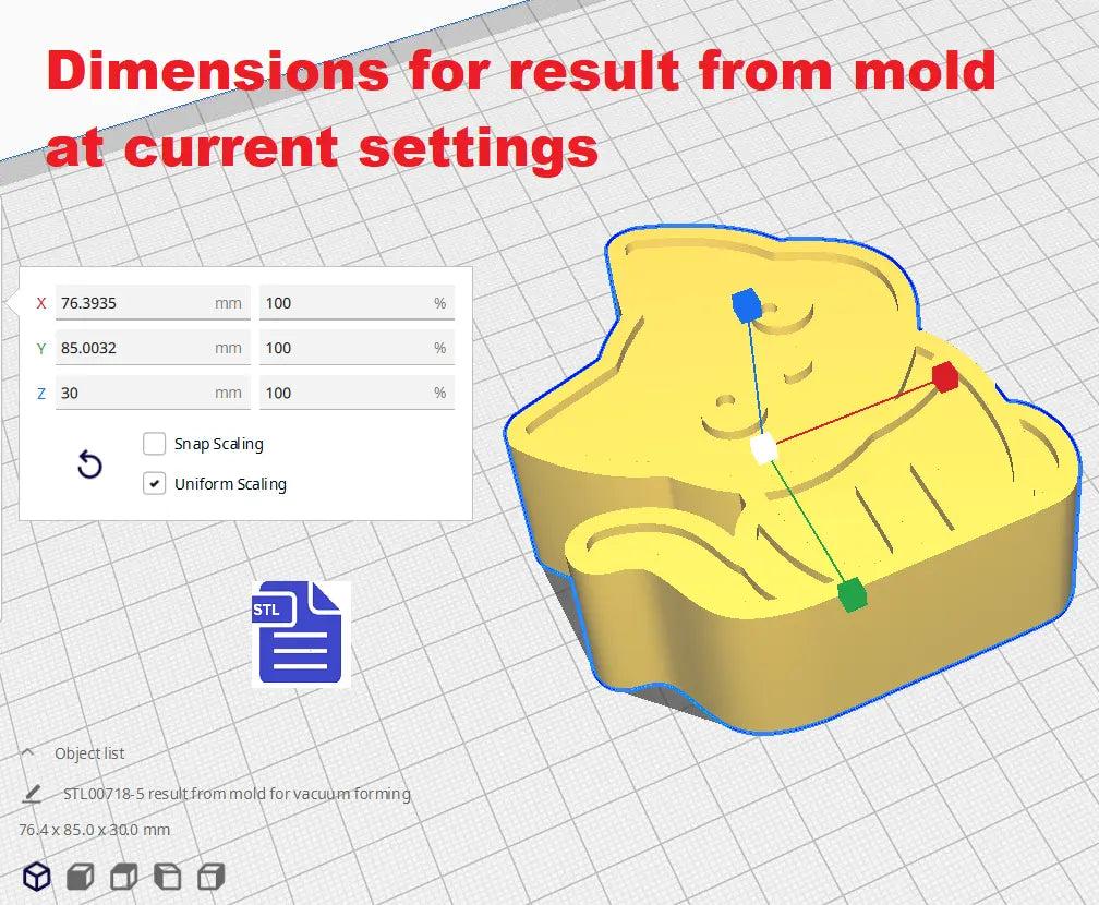Cat Bath Bomb Mold STL File