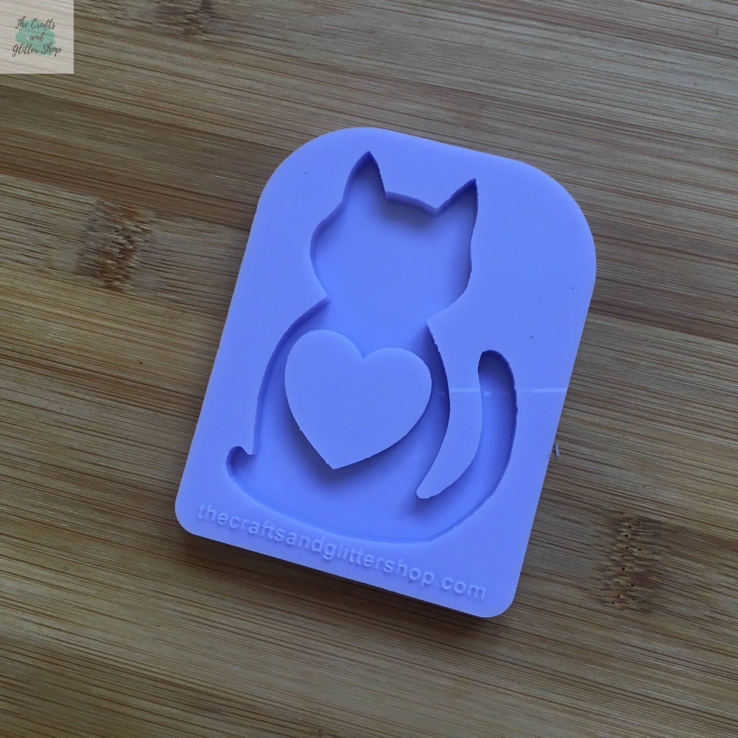 Cat Silhouette with hollow heart Silicone Mold