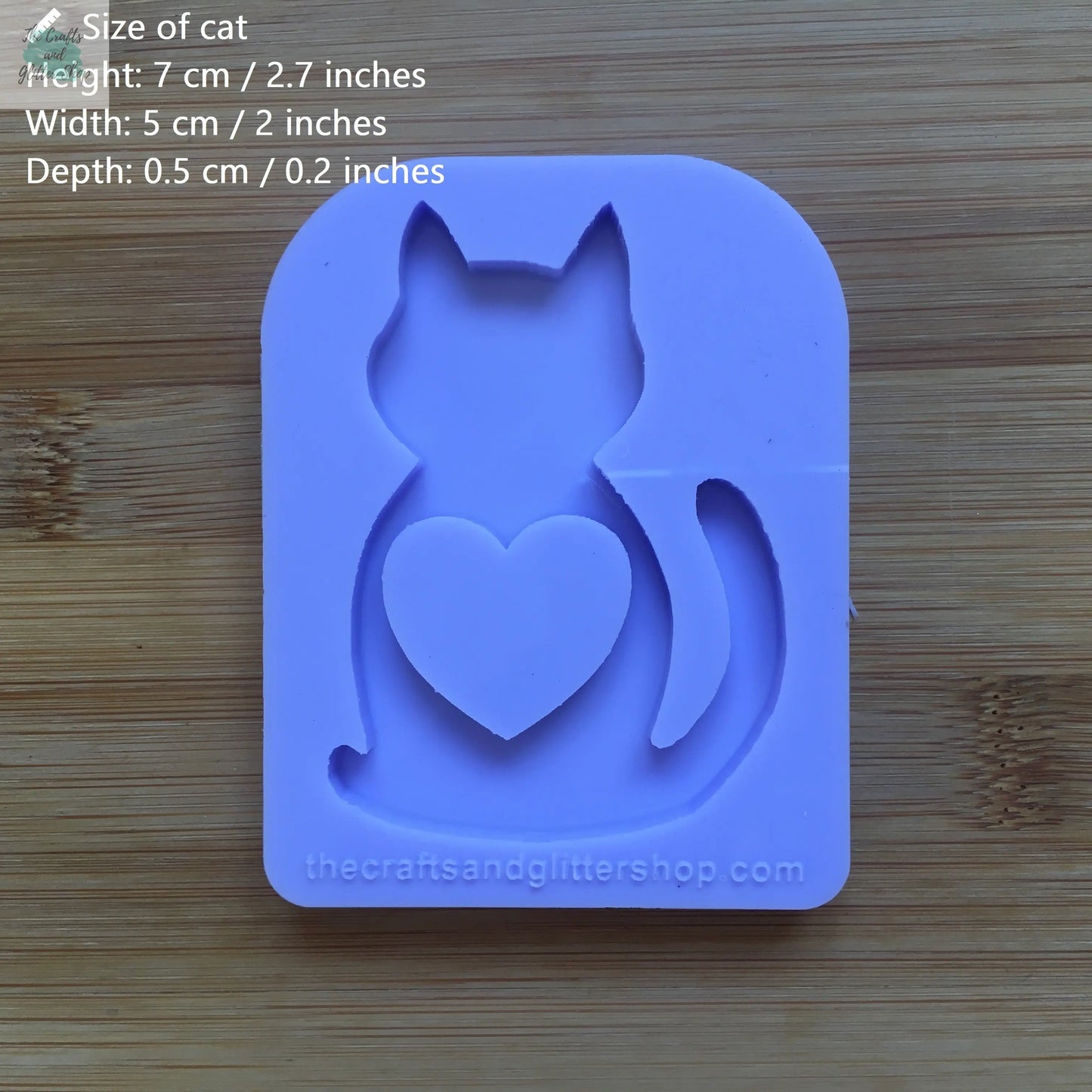 Cat Silhouette with hollow heart Silicone Mold