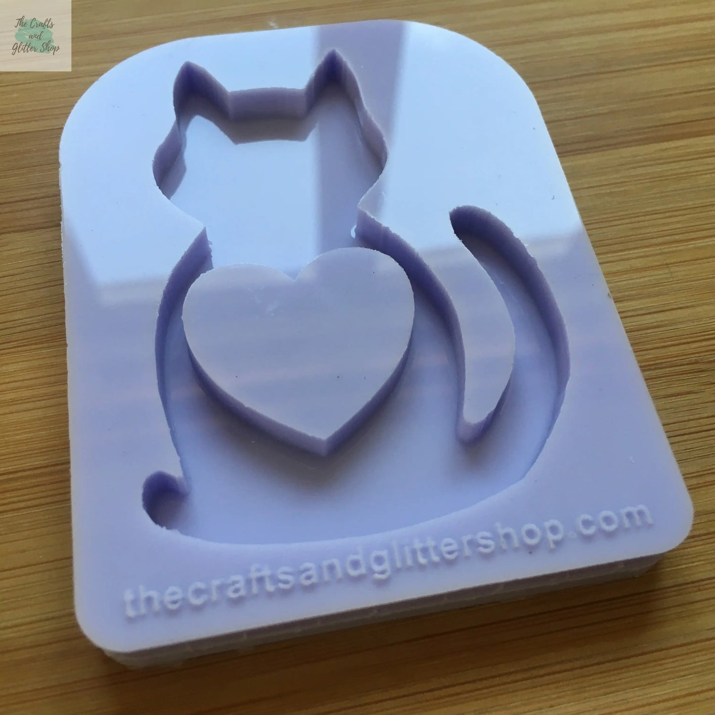 Cat Silhouette with hollow heart Silicone Mold