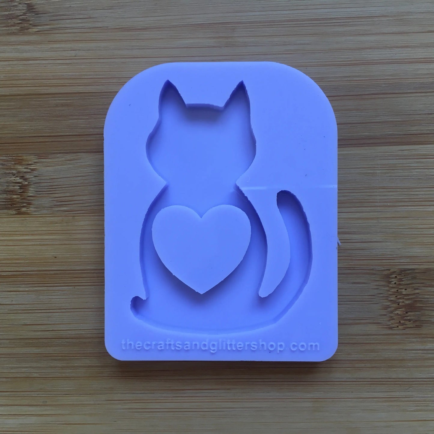 Cat Silhouette with hollow heart Silicone Mold