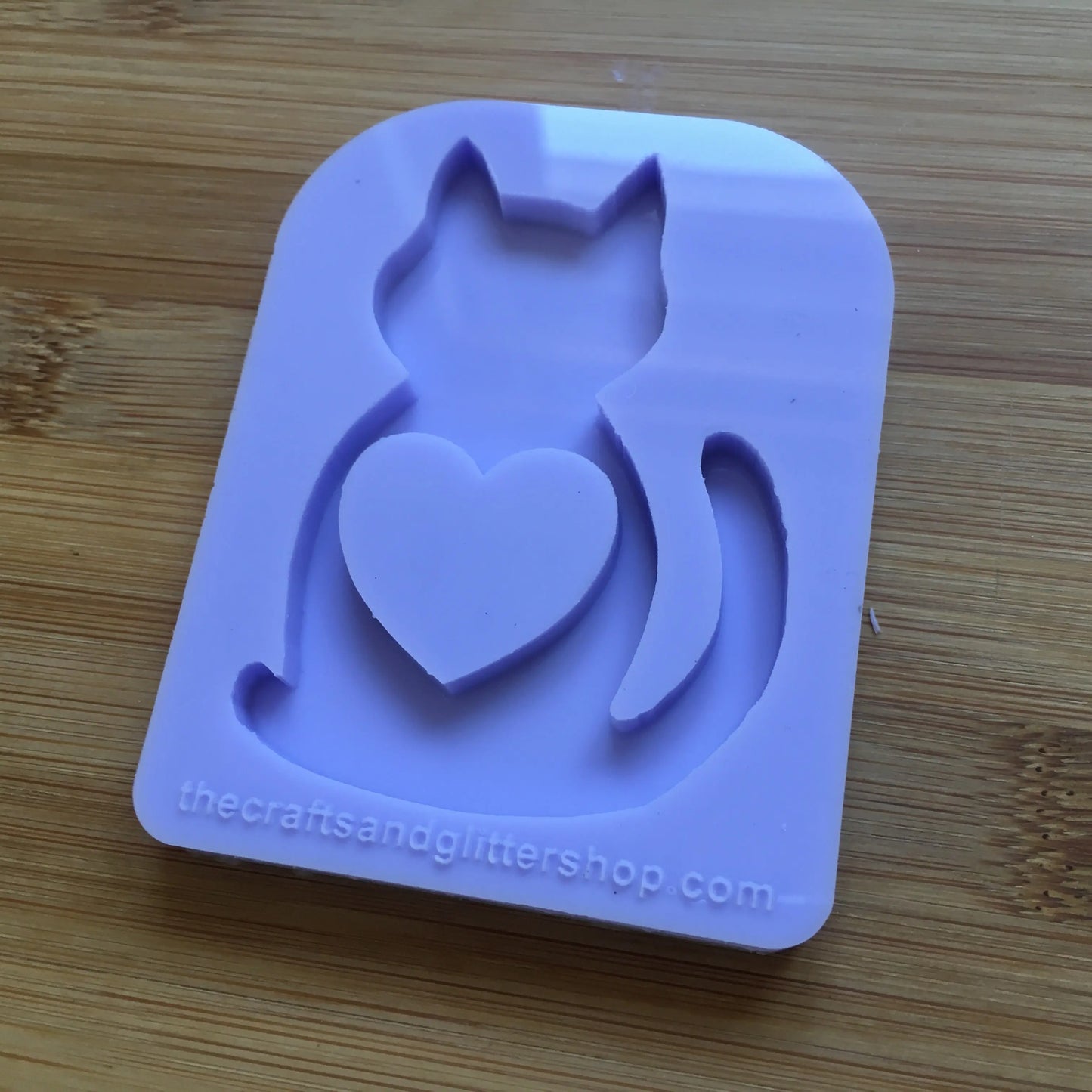 Cat Silhouette with hollow heart Silicone Mold