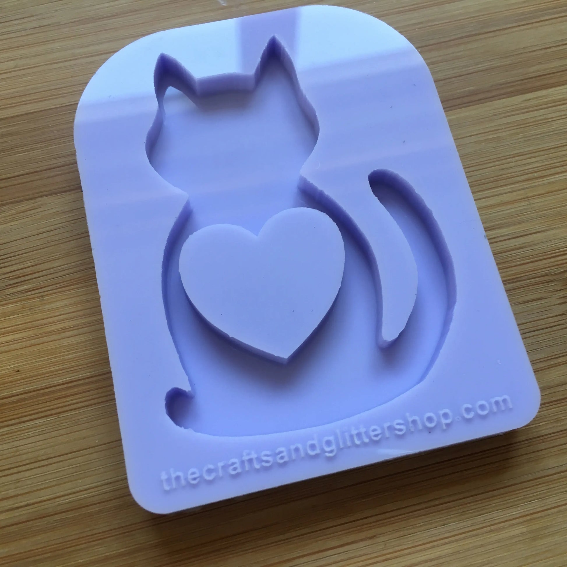 Cat Silhouette with hollow heart Silicone Mold