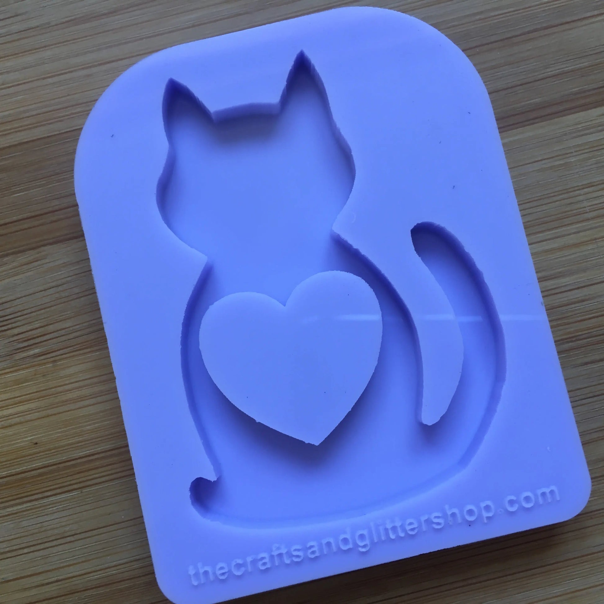 Cat Silhouette with hollow heart Silicone Mold