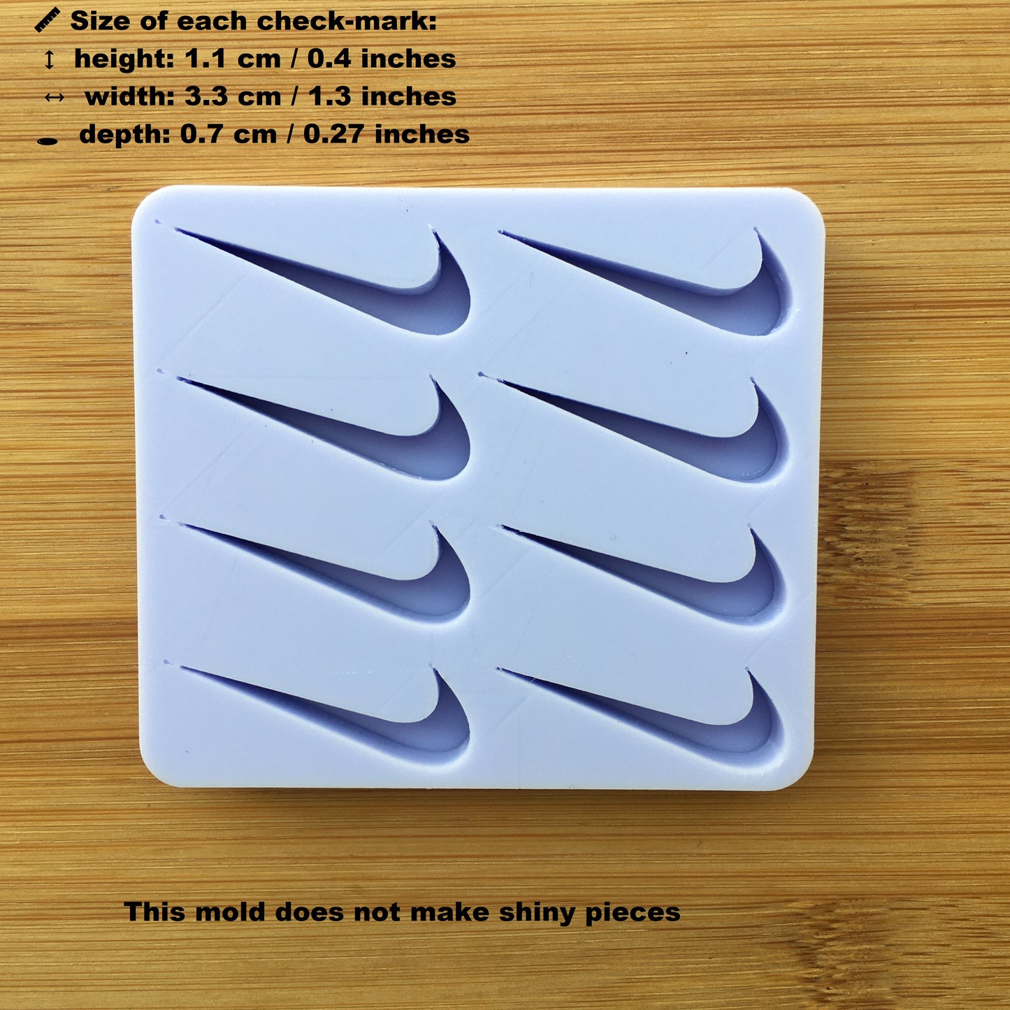 Check Mark Silicone Mold, made with Food Safe Silicone suitable for both food and craft projects