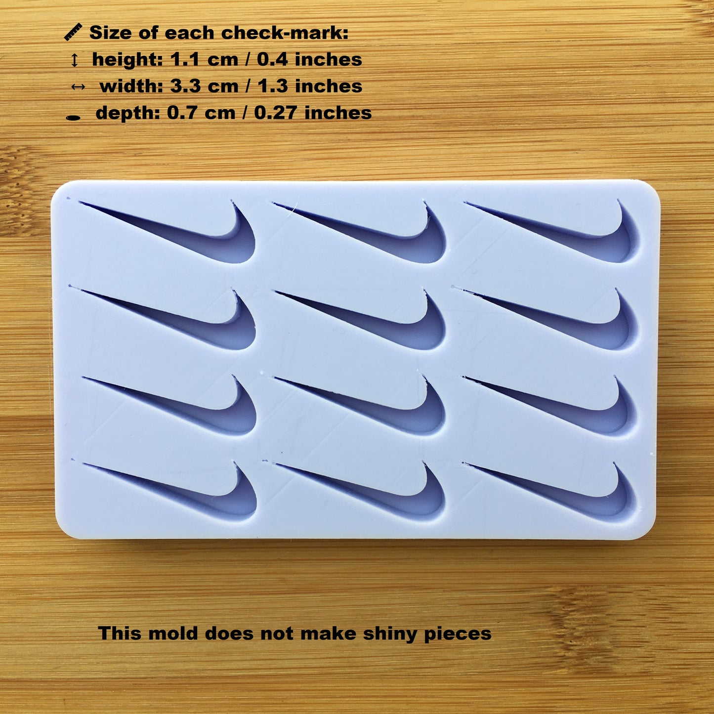 Check Mark Silicone Mold, made with Food Safe Silicone suitable for both food and craft projects