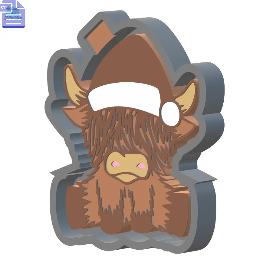 Christmas Cow Silicone Mold Housing STL File