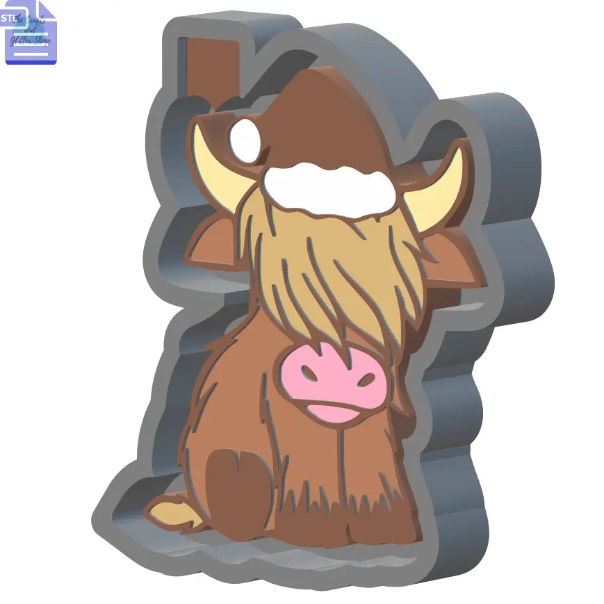 Christmas Cow Silicone Mold Housing STL File