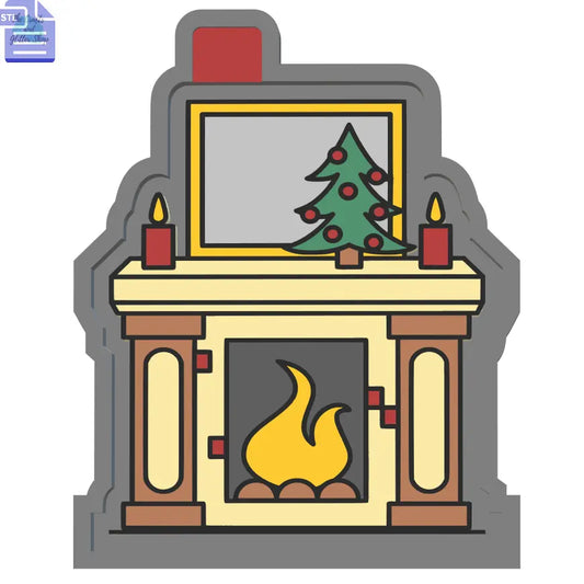 Christmas Fireplace Silicone Mold Housing STL File