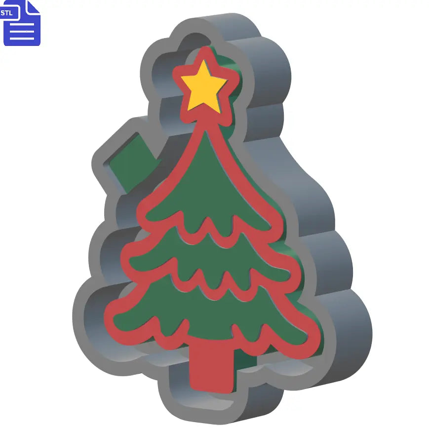 Christmas Tree Silicone Mold Housing STL File