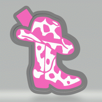 Cowgirl Hat & Boots Silicone Mold Housing STL File