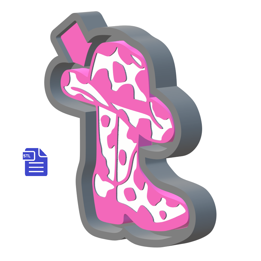 Cowgirl Hat & Boots Silicone Mold Housing STL File