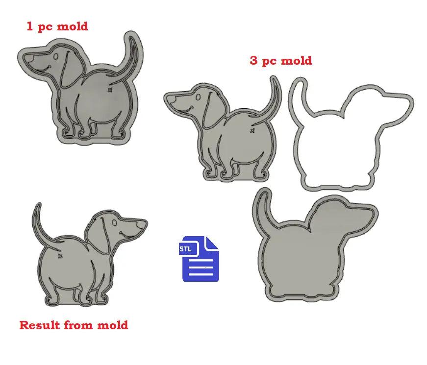 Dachshund Bath Bomb Mold STL File