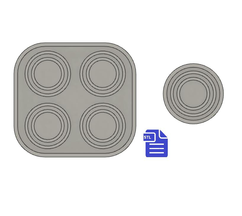 Double Layer Circle Shaker Silicone Mold Housing Tray STL File - for 3D printing - FILE ONLY