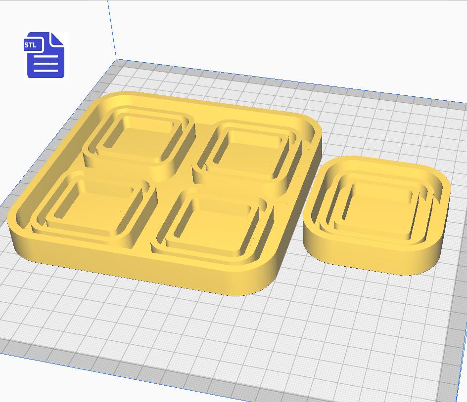 Double Layer Square Shaker Silicone Mold Housing STL File
