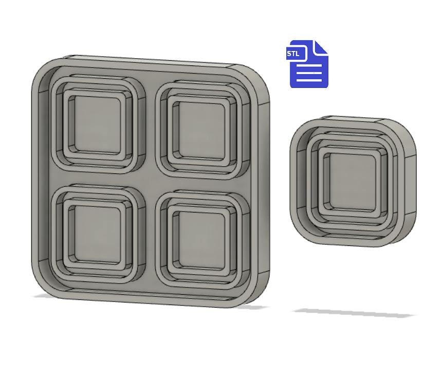 Double Layer Square Shaker Silicone Mold Housing STL File