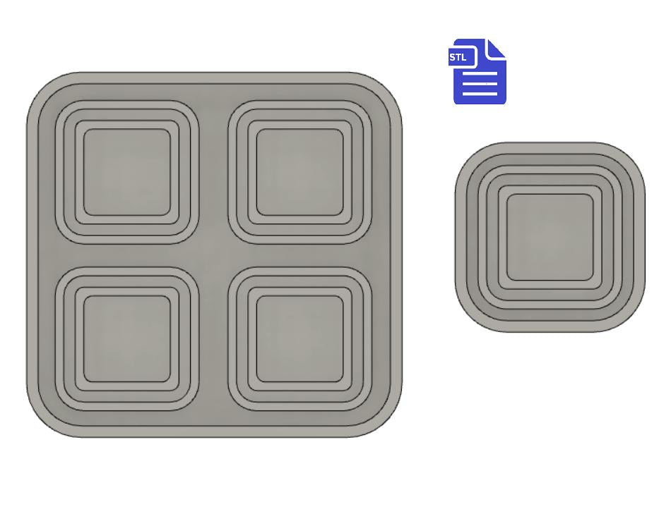 Double Layer Square Shaker Silicone Mold Housing STL File