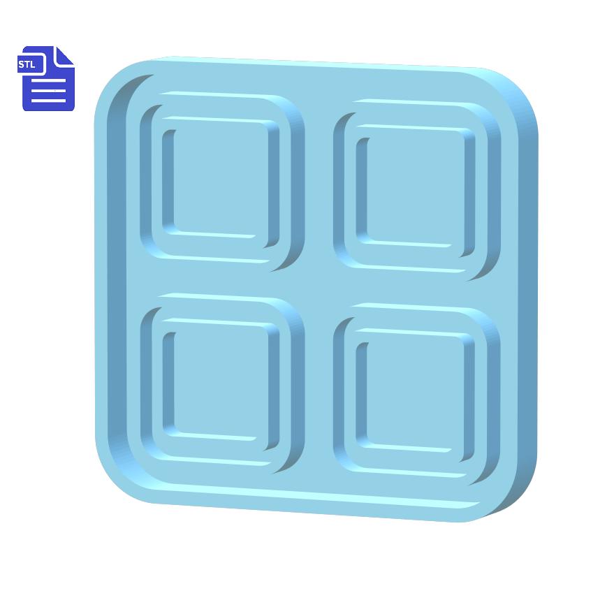 Double Layer Square Shaker Silicone Mold Housing STL File