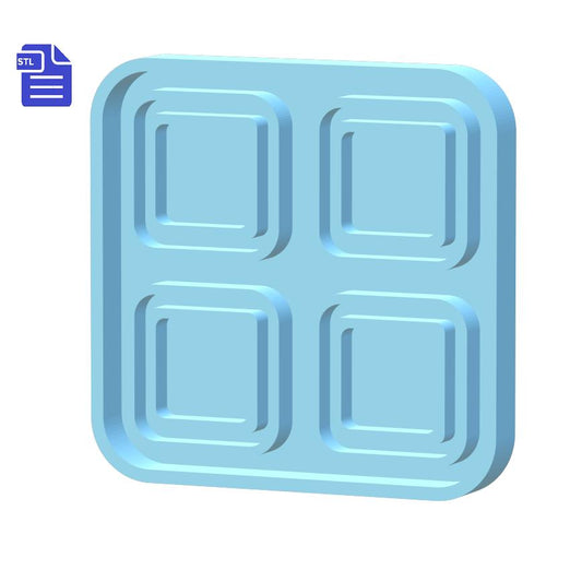 Double Layer Square Shaker Silicone Mold Housing STL File