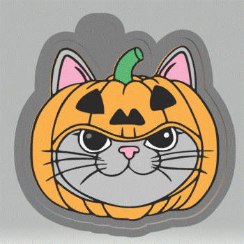Evil Cat Pumpkin Silicone Mold Housing STL File