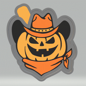 Evil Cowboy Pumpkin Silicone Mold Housing STL File