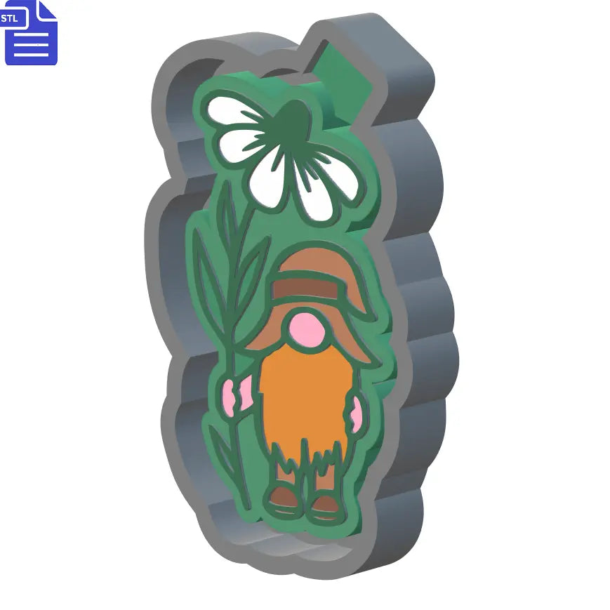 Flower Gnome Silicone Mold Housing STL File