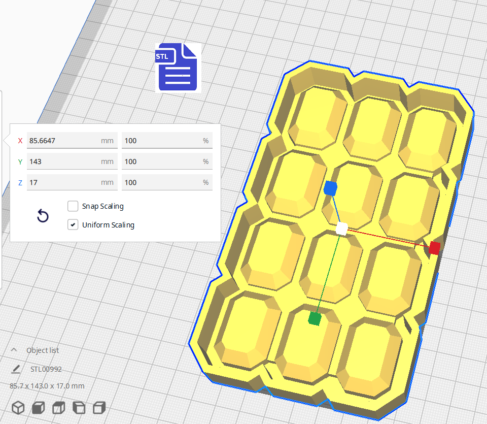 Gem Wax Melt Snap Bar Silicone Mold Housing STL File