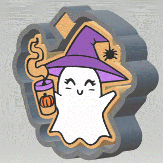 Ghost with Pumpkin Latte Silicone Mold Housing STL File