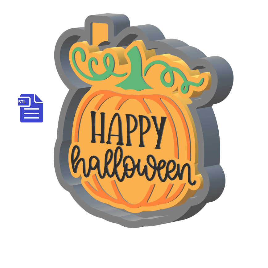 Happy Halloween Pumpkin Silicone Mold Housing STL File