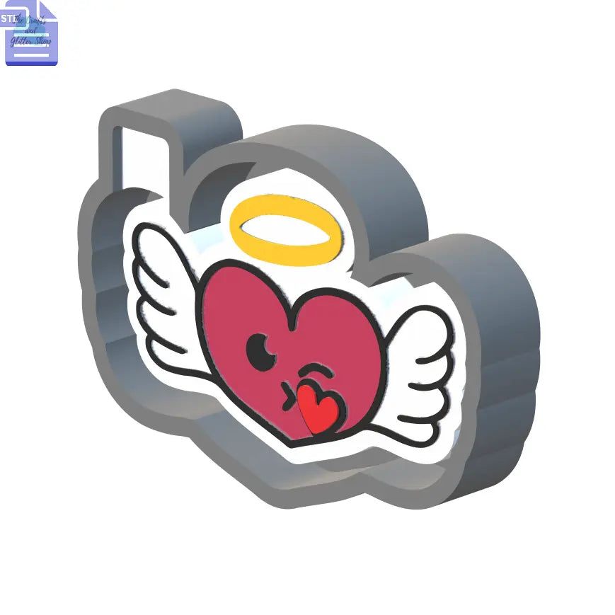 Heart Wings Halo Silicone Mold Housing STL File