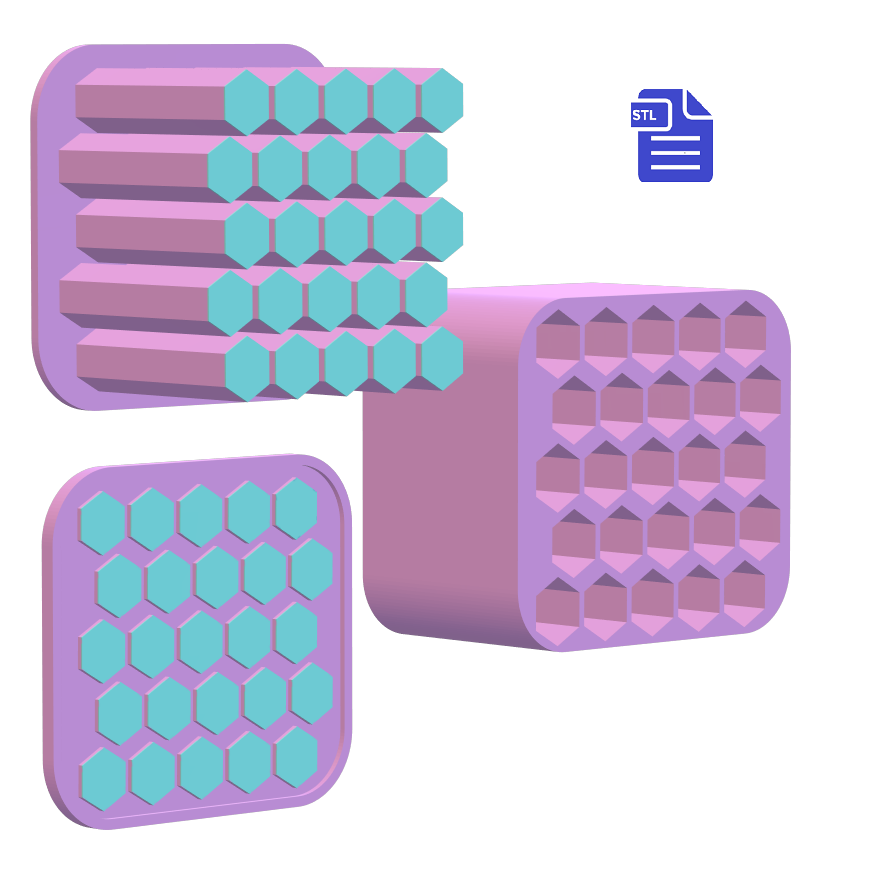 Hexagon Embed Tray Bath Bomb Mold STL File