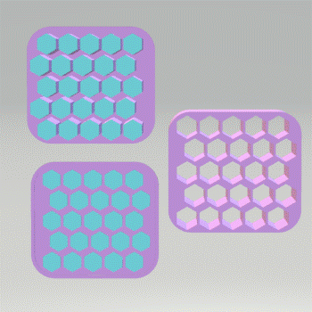 Hexagon Embed Tray Bath Bomb Mold STL File