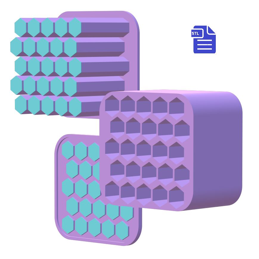 Hexagon Embed Tray Bath Bomb Mold STL File