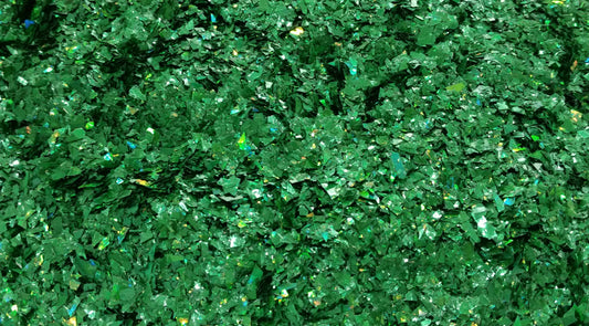 Holographic Green Cellophane Glitter Flakes - The Crafts and Glitter Shop