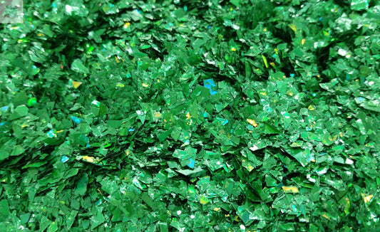 Holographic Green Cellophane Glitter Flakes - The Crafts and Glitter Shop